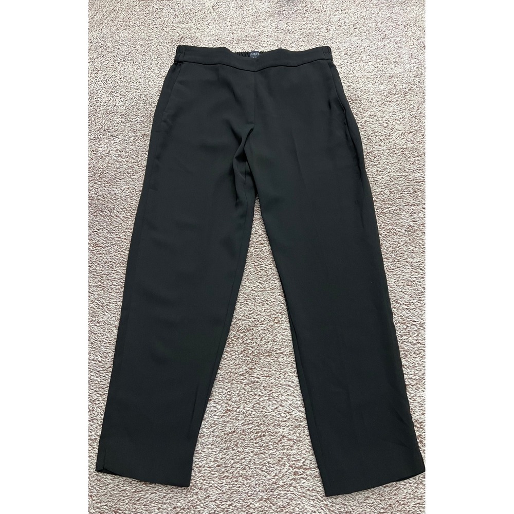 J.Crew Factory Jamie Pants Womens 10 Black Pull On Tapered Cropped WorkwearJ6594